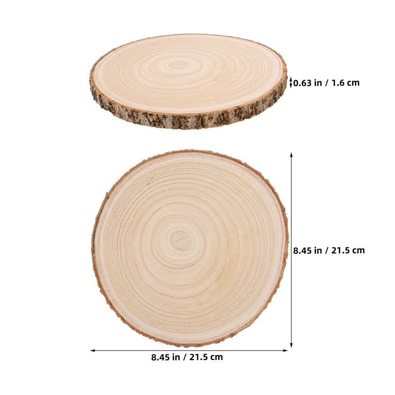 8pcs Wood Slices Unfinished Wood Centerpieces Rustic Home Decors Wedding Decorations Blank Wood Circles Wood Painting Projects - Image 2