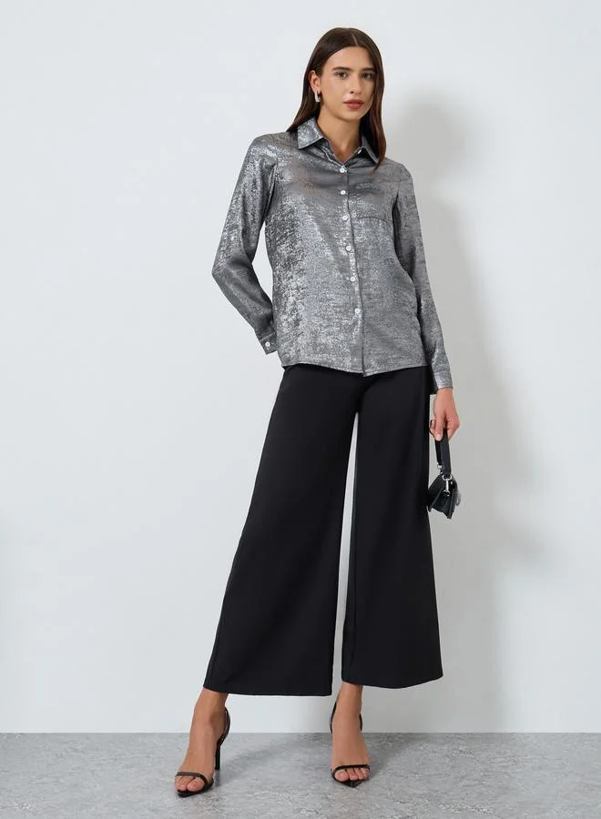 Take Two Solid Textured Long Sleeve Shirt