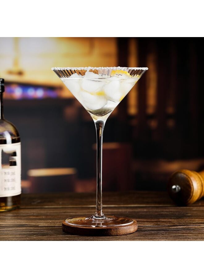 Ribbed Martini Glasses Set of 4 Hand Blown Crystal Coupe Martini Glasses 10oz Lead-Free Elegant Cocktail Glasses for Whiskey, Manhattan, Tequila, Goblet - Image 2