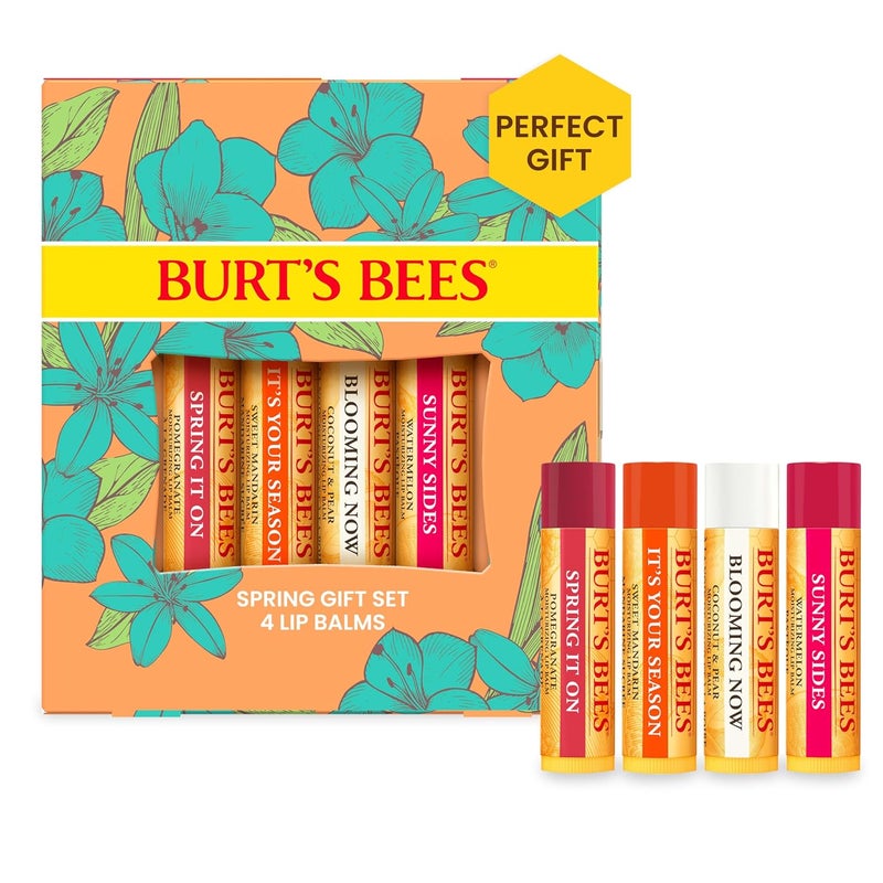 Burts Bees Gifts Ideas  Just Picked Lip Balm Set Pomegranate Watermelon Sweet Mandarin Coconut  Pear Natural Origin Lip Treatment 4 Tubes 015 oz