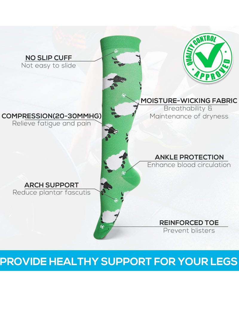 SYOSI Compression Socks for Women, 3 Pairs Circulation 20-30mmHg, Best for Running, Nurses, Pregnant, Sports and Athletic, S/M  - Image 3