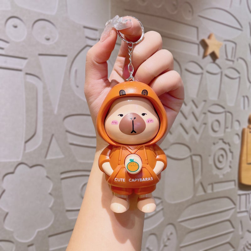 Popular Kapibala face-changing doll cartoon creative keychain pendant, exquisite key chain, student bag charm