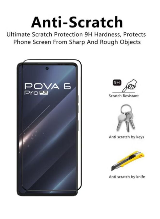 Premium Tempered Glass Screen Protector  9H compatible with Tecno Pova 6 Pro - Image 2