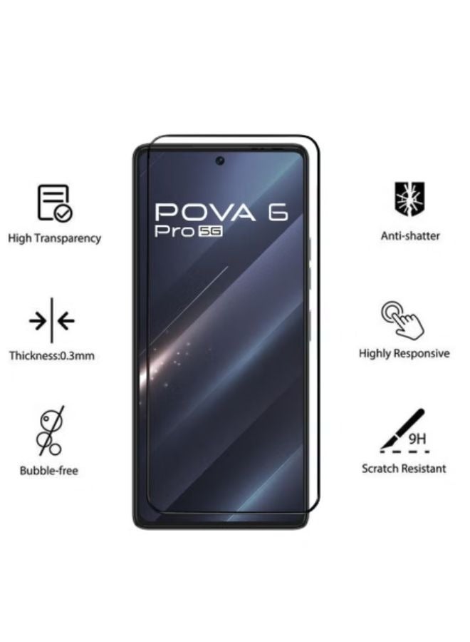 Premium Tempered Glass Screen Protector  9H compatible with Tecno Pova 6 Pro - Image 3