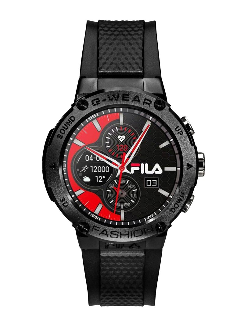 Fila Unisex Smart Watch With Interchangeable (Silicone/Gun Metal) Strap, SW/27, size 50mm - Image 1