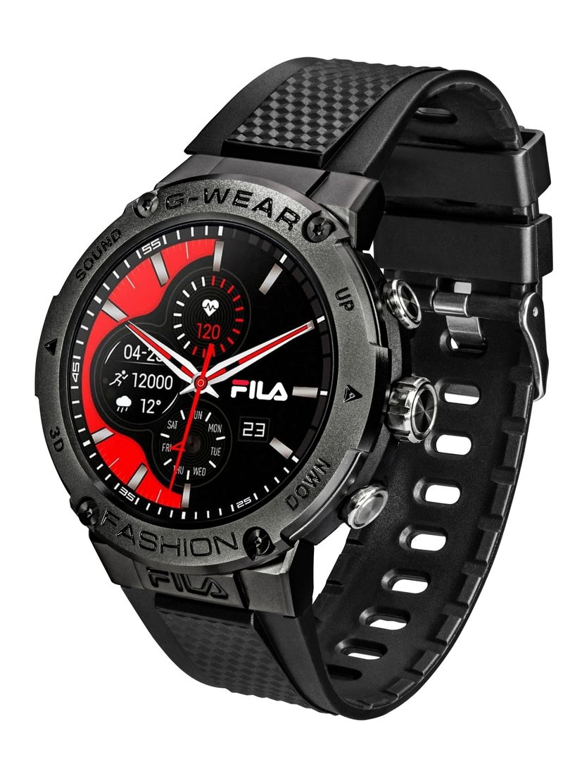 Fila Unisex Smart Watch With Interchangeable (Silicone/Gun Metal) Strap, SW/27, size 50mm - Image 2