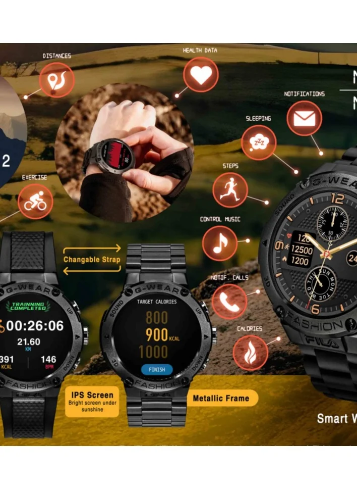 FILA Fila Unisex Smart Watch With Interchangeable (Silicone/Gun Metal) Strap, SW/27, size 50mm
