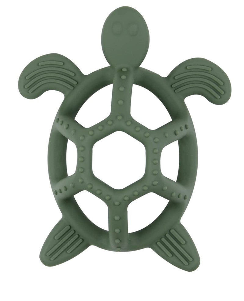 ميجوداي طراز Turtle Turtle Theether Theether مصنوع من ألعاب التسنين الناعمة للسيليكون للأطفال 3M+ Babies Oral Motor Toy BPA Free (1 Pack) - Image 1