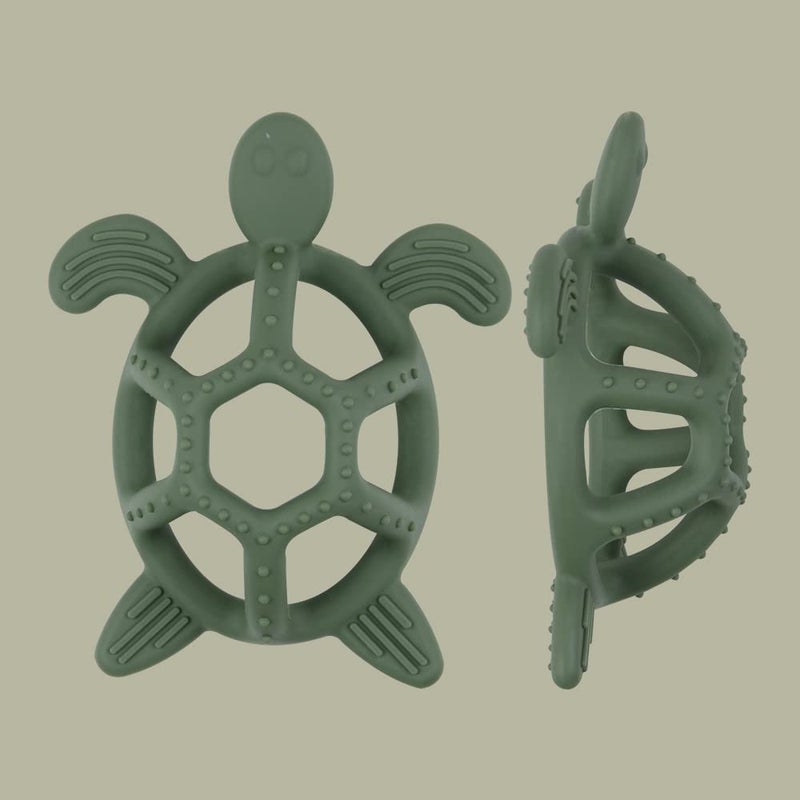 ميجوداي طراز Turtle Turtle Theether Theether مصنوع من ألعاب التسنين الناعمة للسيليكون للأطفال 3M+ Babies Oral Motor Toy BPA Free (1 Pack) - Image 2