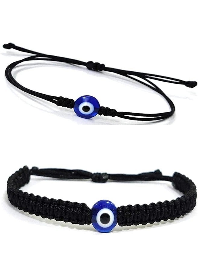 SUSVIJ Evil Eye Nazariya Black Thread Bracelet Combo | Handmade Adjustable Dhaga for Protection from Evil & Negativity | Unisex Wristband for Men & Women - Pack of 2 - Image 1