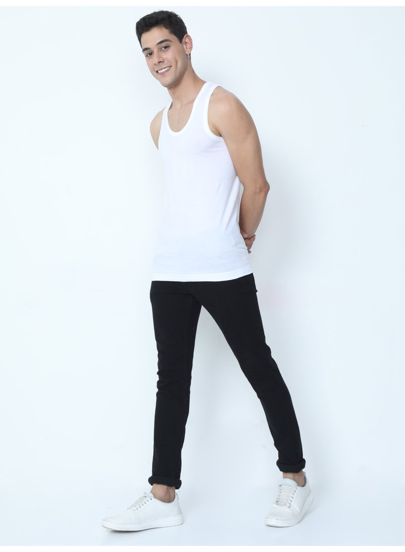 أوسكار جينز مجموعة من 12 قميص داخلي رجالي أساسي من القطن بنسبة 100% بدون أكمام ناعم وجيد التهوية - Image 5