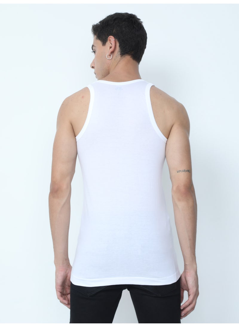 أوسكار جينز مجموعة من 12 قميص داخلي رجالي أساسي من القطن بنسبة 100% بدون أكمام ناعم وجيد التهوية - Image 3