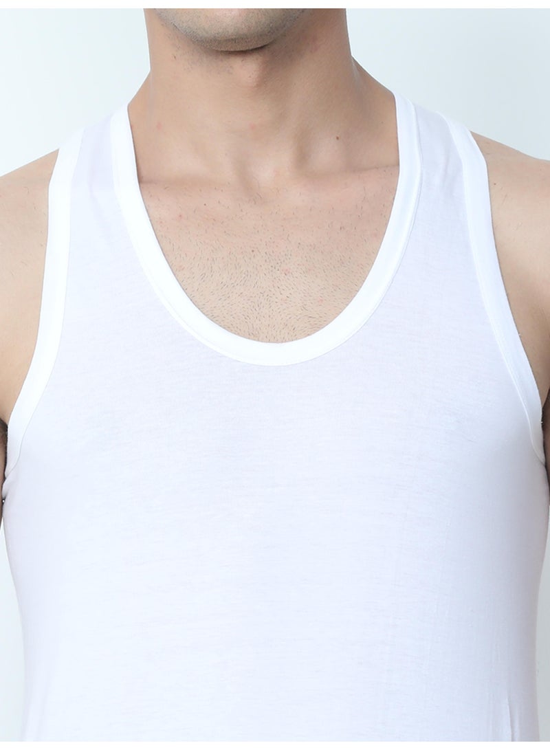 أوسكار جينز مجموعة من 12 قميص داخلي رجالي أساسي من القطن بنسبة 100% بدون أكمام ناعم وجيد التهوية - Image 4