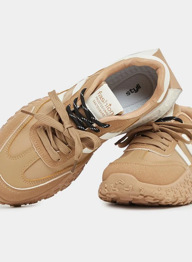 Styli Retro Textured Sole Sneakers