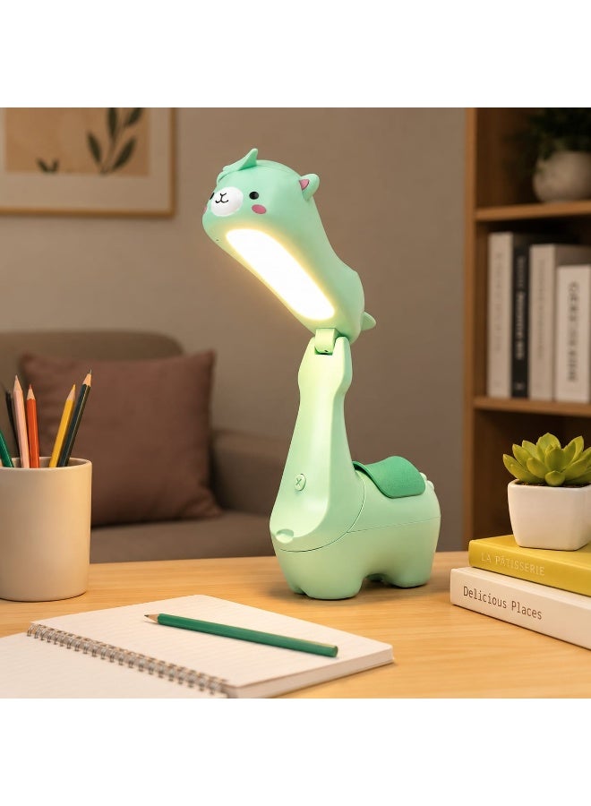مصباح مكتب LED قابل لإعادة الشحن بتصميم "لاما" كرتوني لطيف – إضاءة مرنة وقابلة للتعديل لغرف الأطفال والدراسة.إضاءة مريحة للعين: توفر تقنية LED إضاءة ناعمة وثابتة تقلل من إجهاد العين أثناء القراءة الطويلة. - Image 2