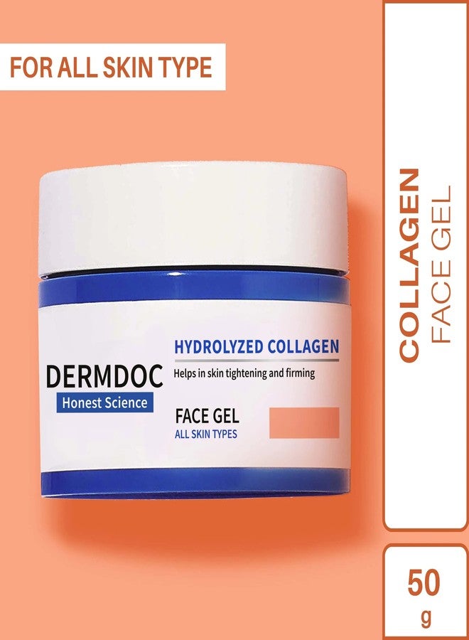 DermDoc Skin Tightening Face Gel With Hydrolyzed Collagen, 50 g | Oil Free Moisturizer For All Skin Types | Helps Tighten Skin, Lightweight & Absorbs Quickly | No Parabens & Sulphates - Image 2