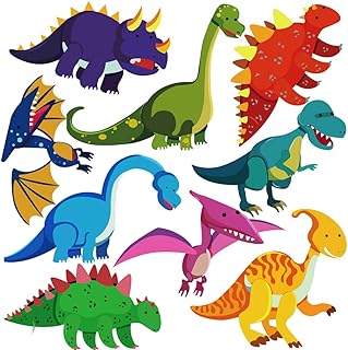 DEKOSH Dinosaur Wall Decals for Nursery Decor | Jurassic World T-rex Colorful Peel & Stick Prehistoric Kids Wall - Image 1