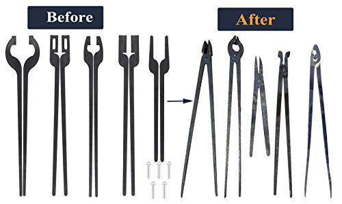 Alvade DIY Rapid Tongs Bundle Set 5 Type of Tong Bundles Set Comes with Rivet for Blacksmith Beginner - Image 3