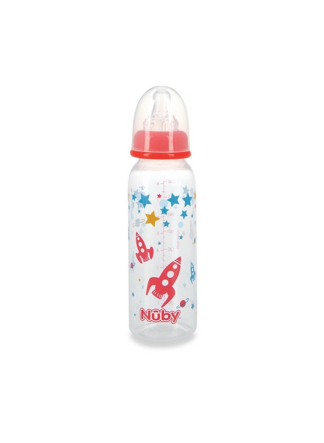 Nuby - Nuby Standard Neck Tinted Bottle, 8 Ounce, 1 Pack of 1 Bottle, Colors/Patterns May Vary - Image 1