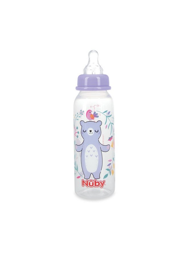 Nuby - Nuby Standard Neck Tinted Bottle, 8 Ounce, 1 Pack of 1 Bottle, Colors/Patterns May Vary - Image 1