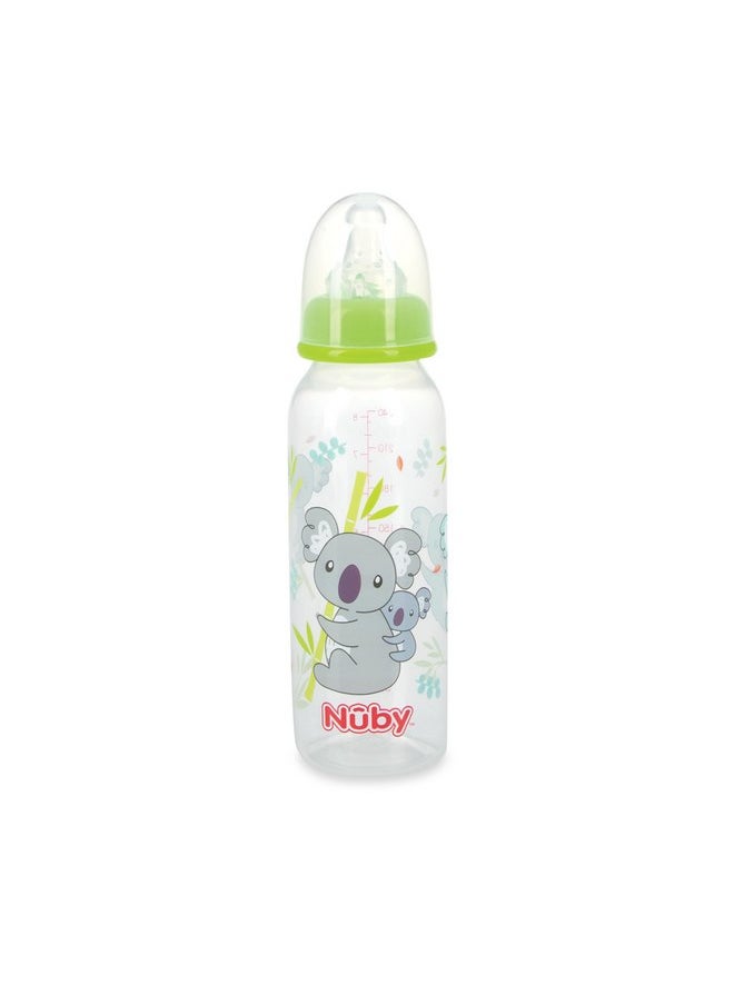 Nuby - Nuby Standard Neck Tinted Bottle, 8 Ounce, 1 Pack of 1 Bottle, Colors/Patterns May Vary - Image 1