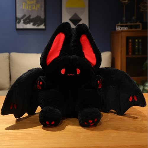 NatureMan 177inch Unique Bat Bunny Plush Pillow Kawaii Bat Rabbit Stuffed Animalwith Rabbit Ears and Bat Wings for Kids Black - Image 5
