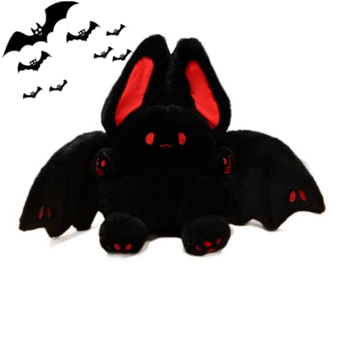 NatureMan 177inch Unique Bat Bunny Plush Pillow Kawaii Bat Rabbit Stuffed Animalwith Rabbit Ears and Bat Wings for Kids Black - Image 1