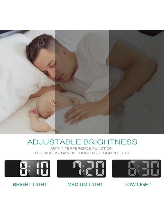 ORIA Digital Clock Led Alarm Clock 6.5Inch Large Display Led Clock With Snooze Usb Charging Ports 3 Adjustable Brightness Suitable For Bedroom Office - Image 3