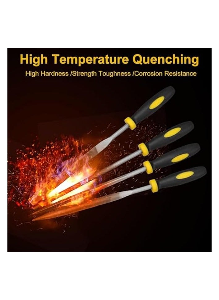 PROMASS Small Hand Metal File Set,16cm, 5pcs, Strength Alloy Steel Needle Files, Includes Round, Bi Half-Round, Flat, Square, Triangular Files. Precision Hand File Tools for Fine and Detailed Work  - Image 5