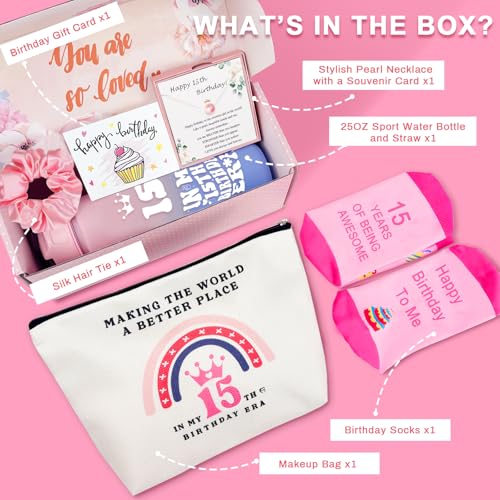 Awfrky 15 Year Old Girl Gifts Gifts for 15 Year Old Girl 15th Birthday Gift for Teen Girls Younger Sister Daughter Niece Granddaughter Sweet 15th Birthday Decorations for Teen Girls - Image 3