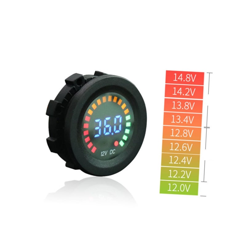 Digital Display Car Voltmeter Battery Tester Color Screen 12V 24V Automotive Motorcycle - Image 5