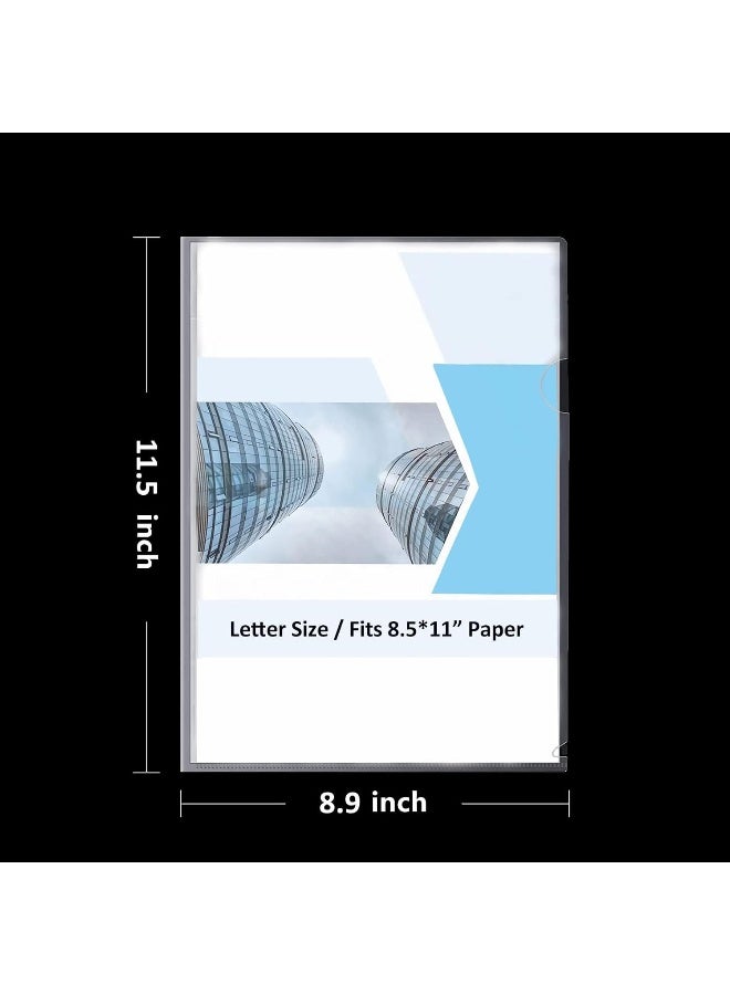 MOMENT 12 Pack Waterproof Clear File, A4 Plastic Transparent Folders A4 L-Type Transparent Pockets Folder, Clear Pockets Perfect Folder Plastic Or Document Covers For Office Or School Work  - Image 3
