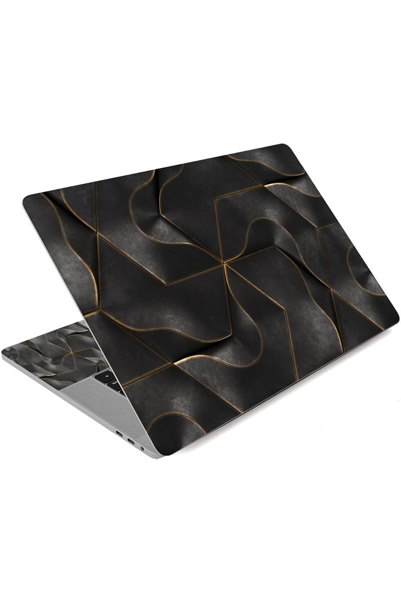 Baocool Laptop Skin Sticker Decal,12" 13" 13.3" 14" 15" 15.4" 15.6 inch Laptop Skin Sticker Cover Art Decal Protector Notebook PC (Black Maze) - Image 1