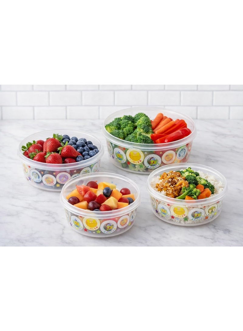 Hedge 4 Pack Round Food Containers with Lids, Leak-proof Plastic Meal Prep Bento Lunch Box Microwave Freezer Dishwasher Safe Multiple Sizes - Image 5