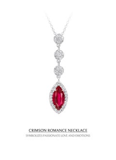 AWNL Crimson Romance Women's Necklace with Wine Red CZ Diamond, Sterling Silver Pendant Gift for Wife Girlfriend Mother  - Image 4