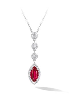AWNL Crimson Romance Women's Necklace with Wine Red CZ Diamond, Sterling Silver Pendant Gift for Wife Girlfriend Mother  - Image 1