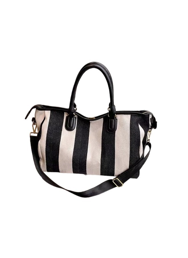 Rup Art Commuter Ladies Handbags Crossbody Bag Large Capacity Designer Canvas Bags Striped Leisure Handbags For Women Rup Art  - Image 1