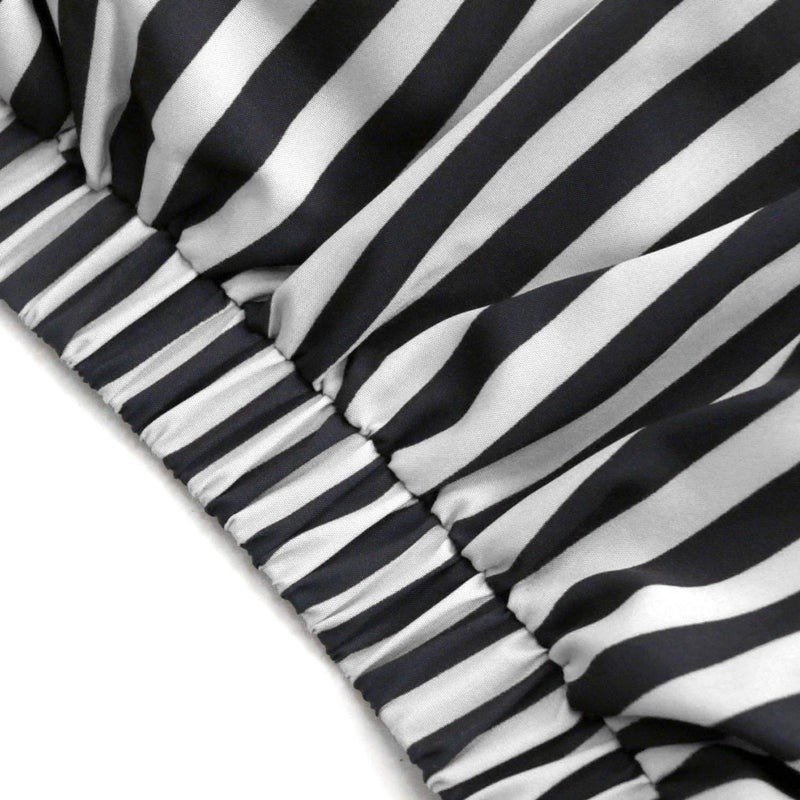 Charmian Women's Steampunk Victorian Gothic Cosplay Costume Stripe High Low Skirt Black/White Small - Image 5