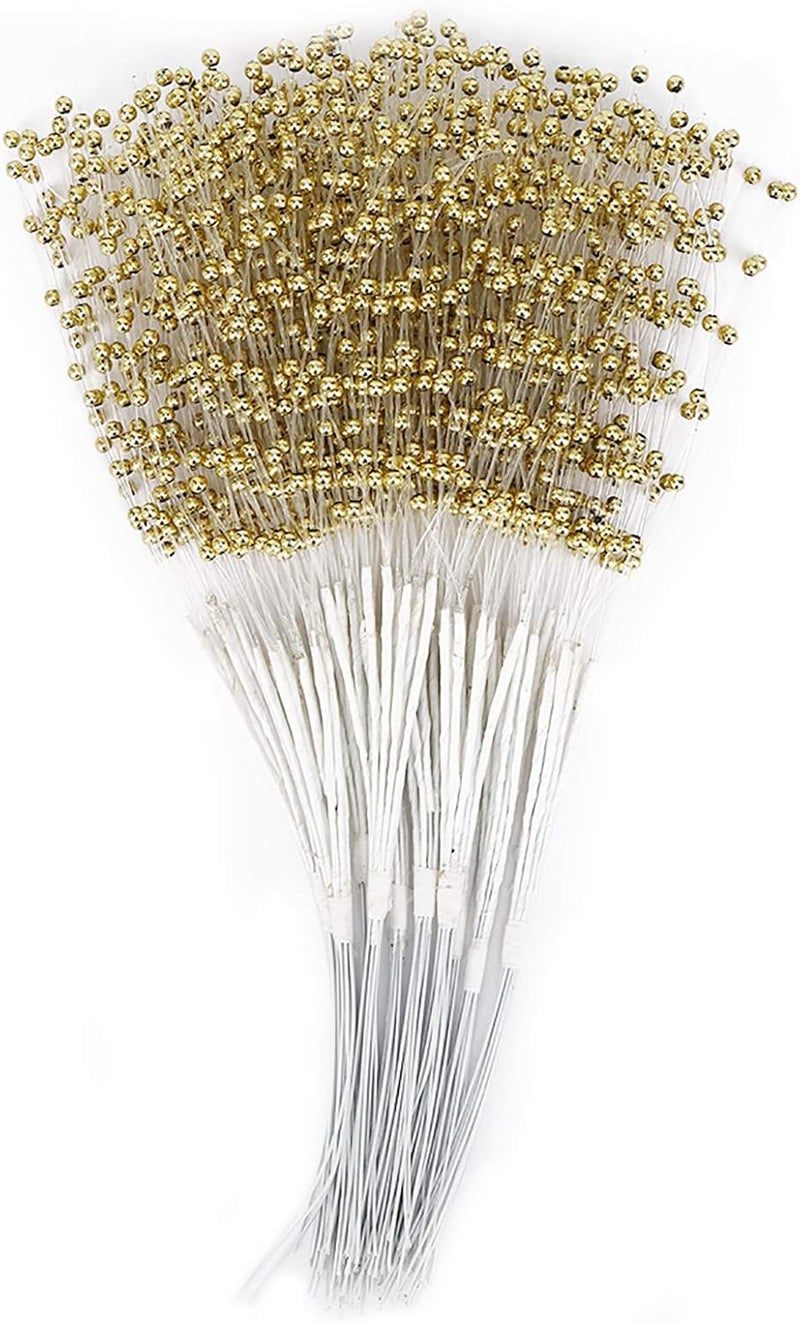 أعواد اللؤلؤ الذهبي لتزيين حفلات الزفاف DIY والإكسسوارات القابلة للارتداء - Image 1