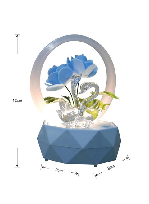 Elegant Goose LED Battery Operated Flower Gift Box For Wedding Anniversary Birthday Mothers Day and Any Special Occasions Blue