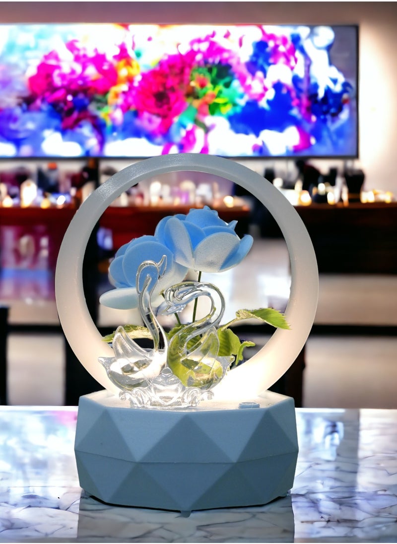 Elegant Goose LED Battery Operated Flower Gift Box For Wedding Anniversary Birthday Mothers Day and Any Special Occasions Blue