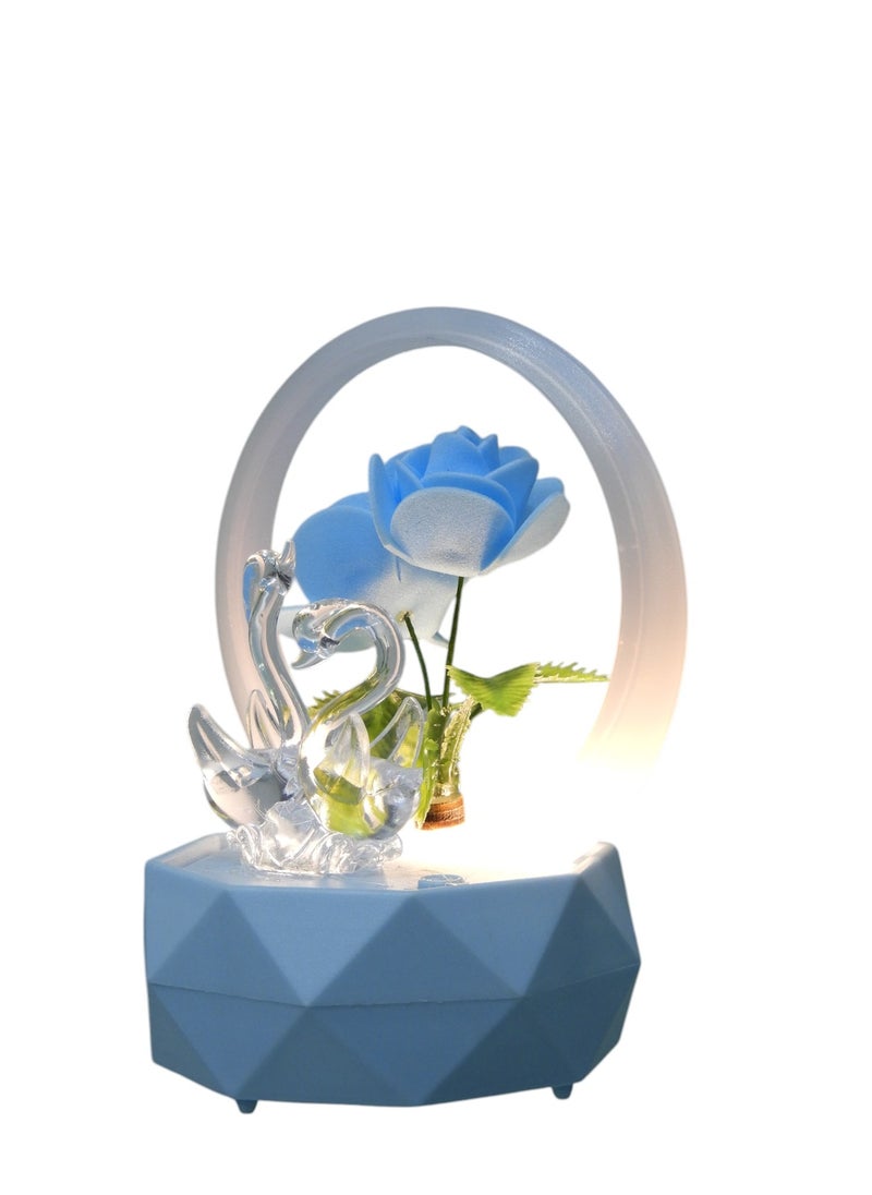 Elegant Goose LED Battery Operated Flower Gift Box For Wedding Anniversary Birthday Mothers Day and Any Special Occasions Blue