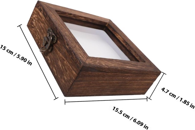 Yardwe Butterfly Display Shadow Box with Eva Foam Padding, 15x15x4.5cm Carbonized Paulownia Wood Frame, Insect Preservation Kit for Specimen Display and Collecting Keepsakes - Image 2