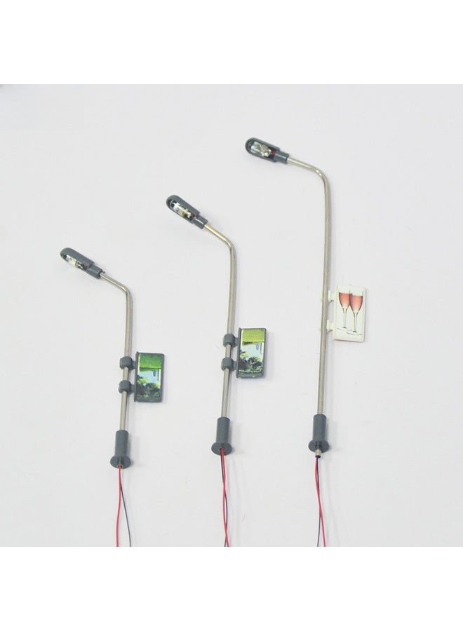 Miniature Glowing Street Lamp Model Led Metal Advertising Lamp Architectural Sandbox Micro-scene 3vdiy Model Material-Color:One Horse Street Lamp 1/150  - Image 3