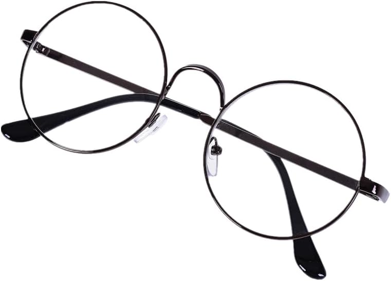 Lovef Large Oversized Metal Frame Clear Lens Round Circle Vintage Eye Glasses 5.4 * 2inch - Image 3