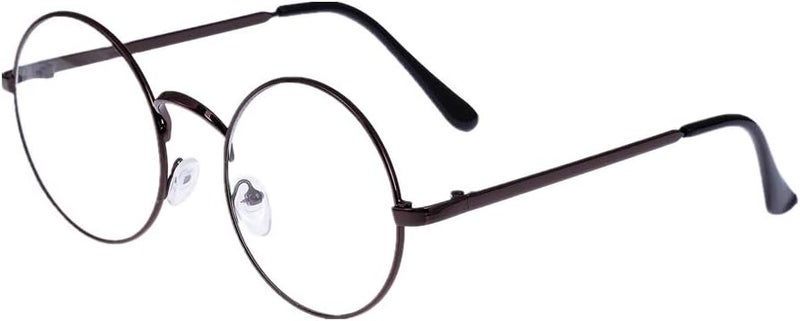 Lovef Large Oversized Metal Frame Clear Lens Round Circle Vintage Eye Glasses 5.4 * 2inch - Image 1
