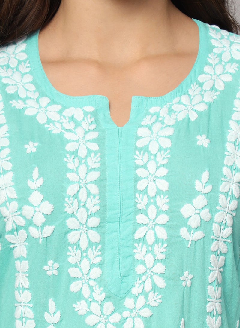 الايا مجموعة كورتا شيكانكاري مودال المطرزة يدويًا للنساء-AL4049KS  - Image 5