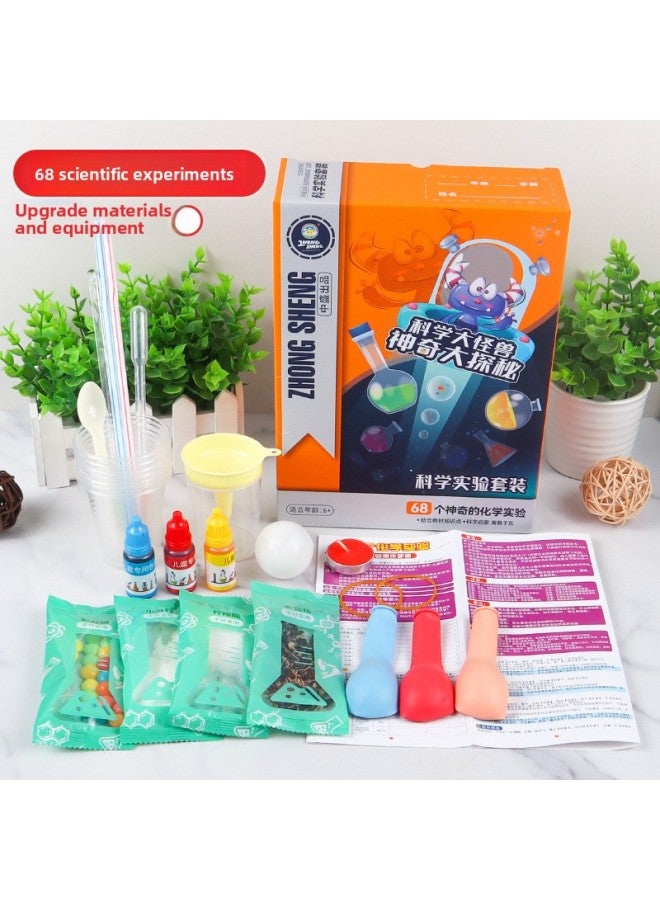 Zhongsheng Science Experiment Children Junior High School Primary School Students Chemical Experiment Equipment Children Steam Handmade Toys-Specifications:68 Experiments Suit [color Box Version]]  - Image 1