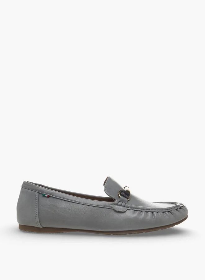 Renzo Ruganni BLUE Women Metallic Accent Moccasins for Women | Best Price UAE