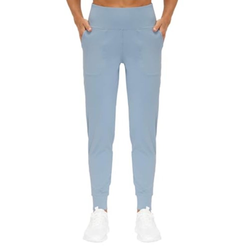Women's Workout Joggers Pants for Yoga and Running: Lightweight Polyester-Blend, Black, Flattering Fit with Tummy Control, Ultra-Soft Fabric and Tapered Ankle - Image 2